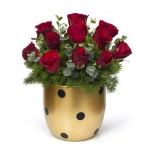 11 Red Roses In Vase