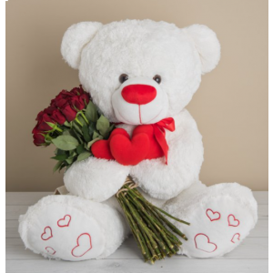 41 roses & teddy Bear
